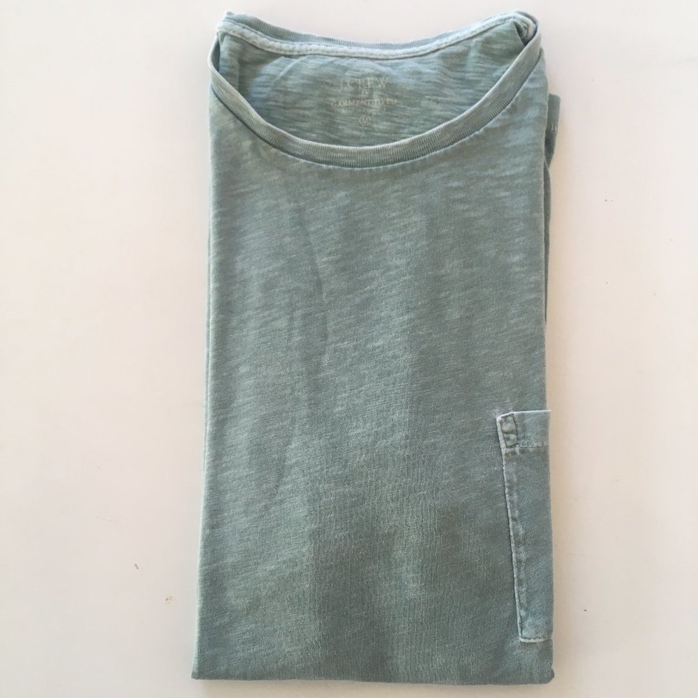 J Crew Heather Green Shirt with Pocket